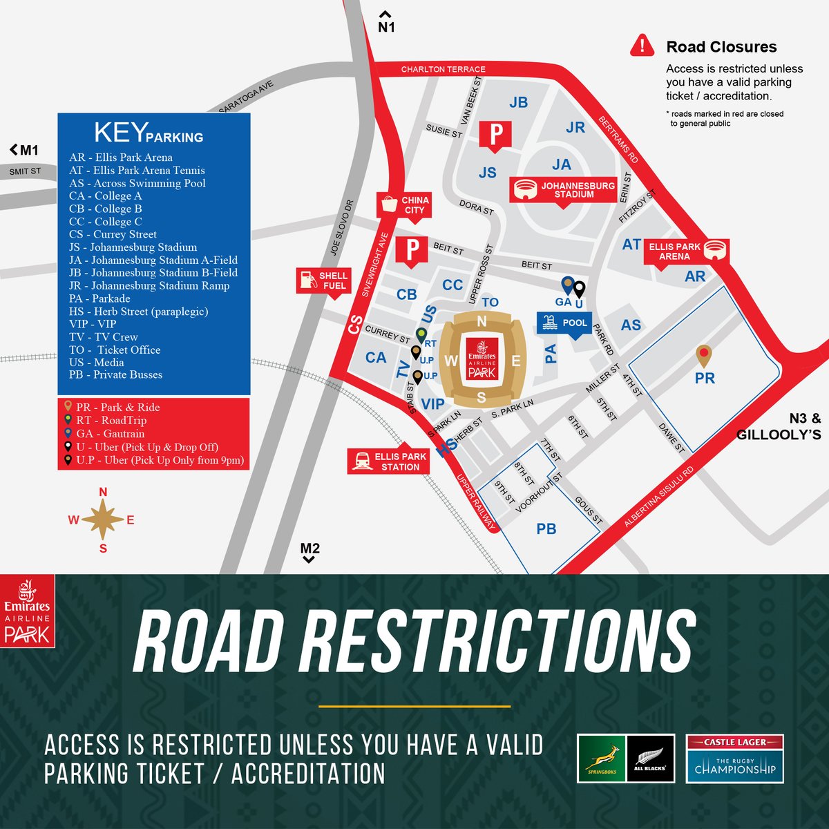 If you're heading to the Park today, take note of the following road closures around the stadium and plan your route accordingly. 