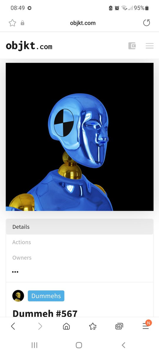 chithart's tweet photo. Just bagged #dummeh 567 to add to my growing collection of #NFT #crashdummy #dolls THIS ONE is a bit different though ...it's one of the #shinysix #bluechrome #megarare #black #gold #crashdummies #therealmesociety #nftcollector #nftcollection #tezos #xtz @tezos @therealmescty https://t.co/675kq7YafX