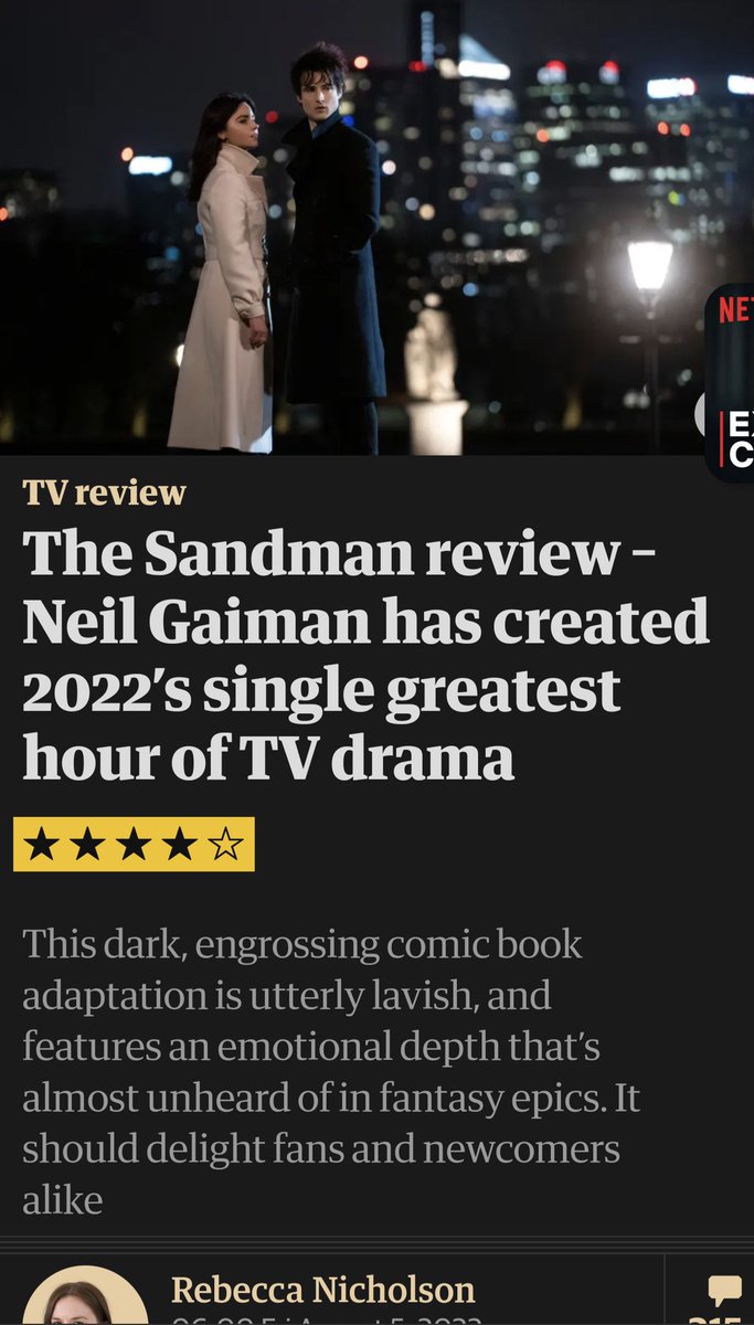 That's not a Headline I'll forget in a hurry. For those who are ready to read reviews first:
theguardian.com/tv-and-radio/2…