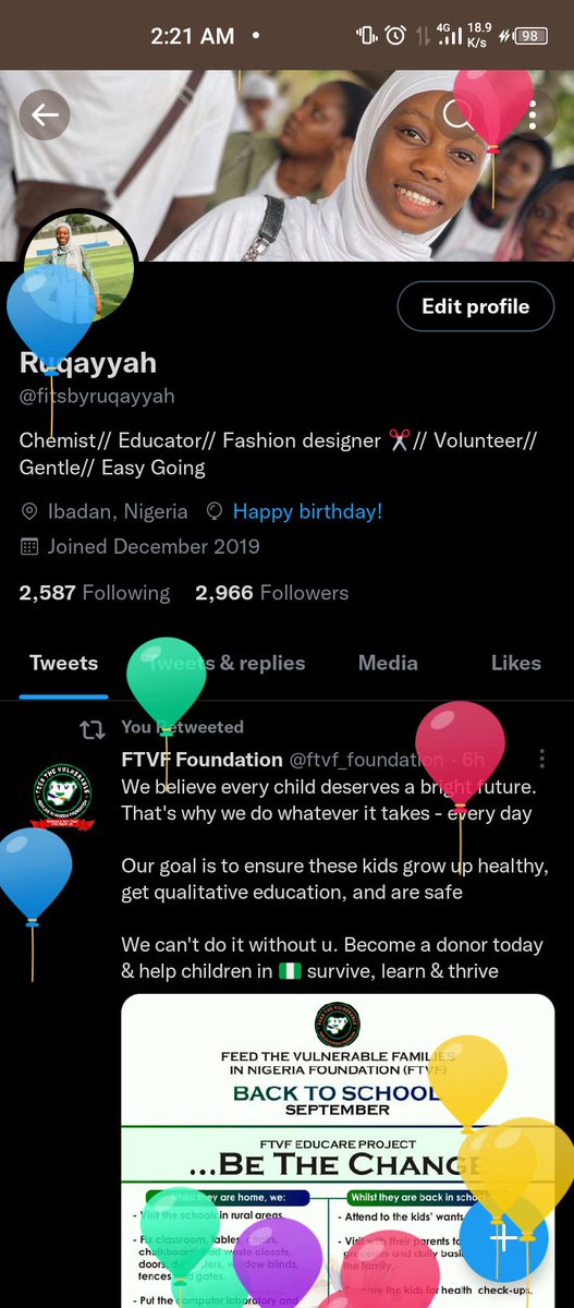 RuqayyahPearl's tweet photo. My wish today is to climb to the top of a very silent mountain and shout "it's my birthday" waiting for my voice to echo back.

Twitter gave me balloons BTW https://t.co/Z6IANN7nzR