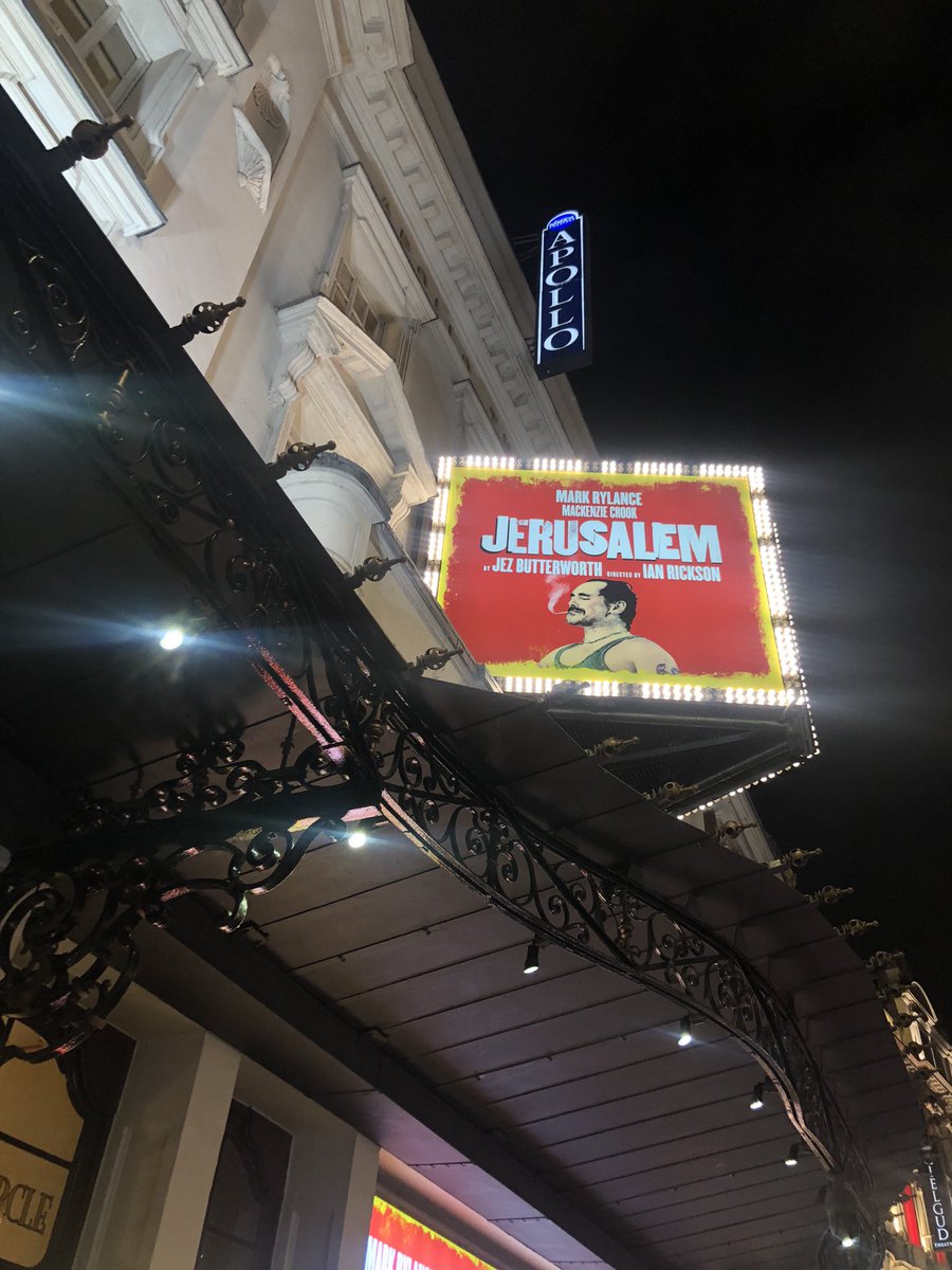 Finally saw <a href="/JerusalemPlay/">Jerusalem The Play</a> 
Absolutely awesome 🎭🎭🎭👏👏👏 #epic #theatre