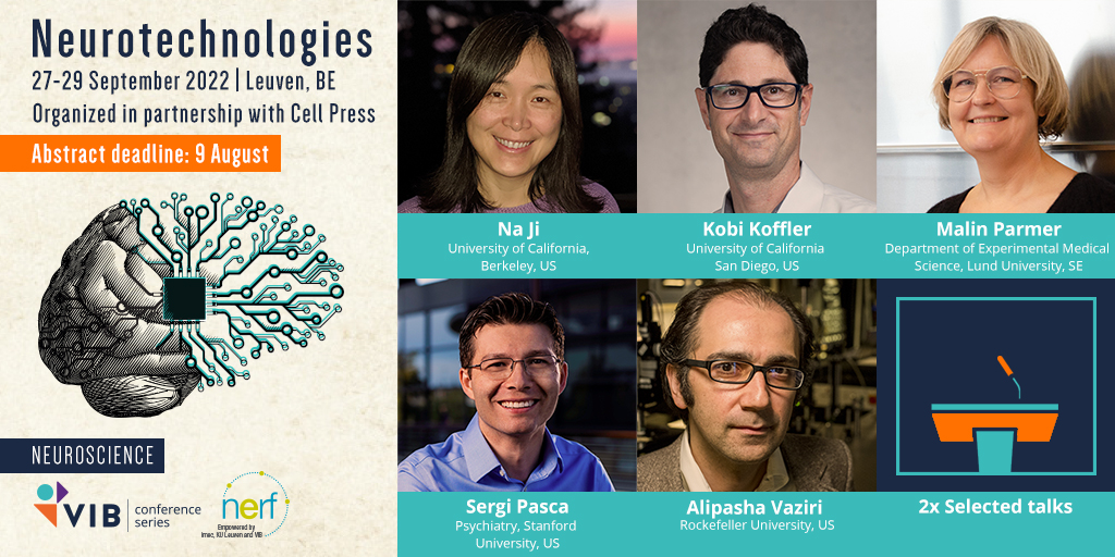 The 1st session of #Neurotech22 will focus on cell and #tissueengineering and next-gen #imaging. Speakers are @NaJiBerkeley, @kofflerlab, @ParmarLab, @Sergiu_P_Pasca, @VaziriLab & 2 slots open for selected talks. Find out more and submit your abstract here bit.ly/3Jzfw13