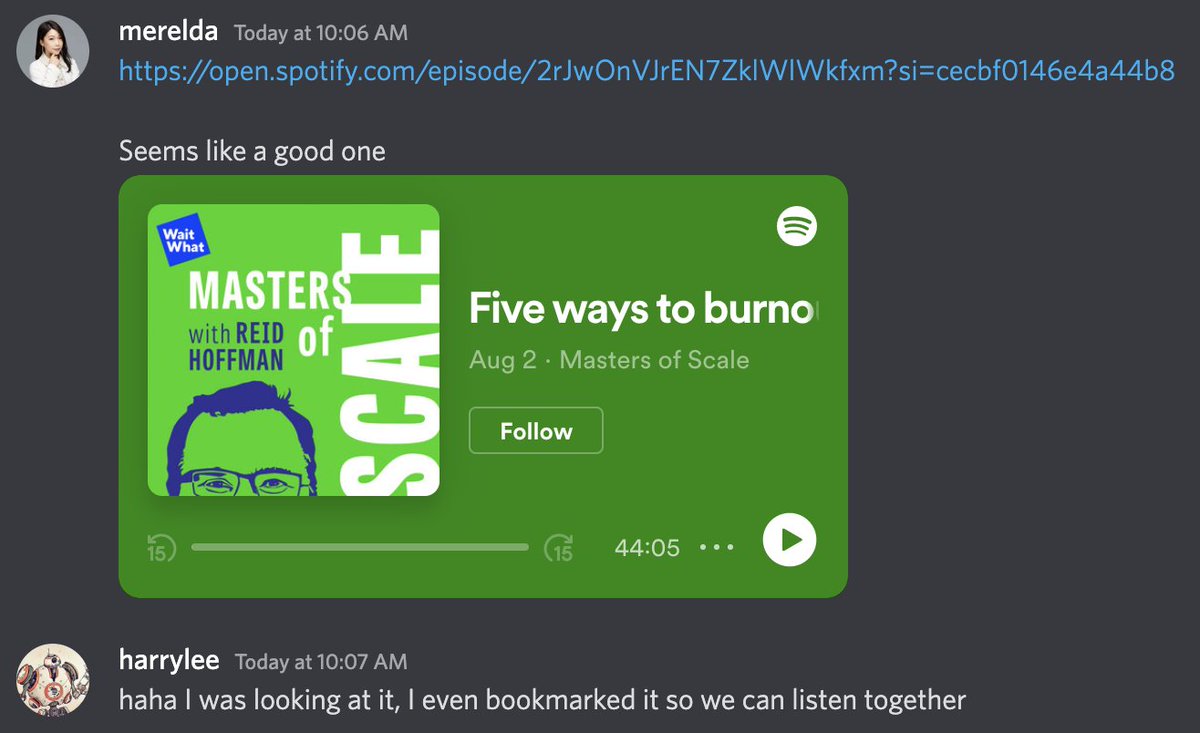 When you have perfect alignment between your co-founders :) Thanks for always talking about important things in an entrepreneur's life <a href="/reidhoffman/">Reid Hoffman</a> #mentalhealth