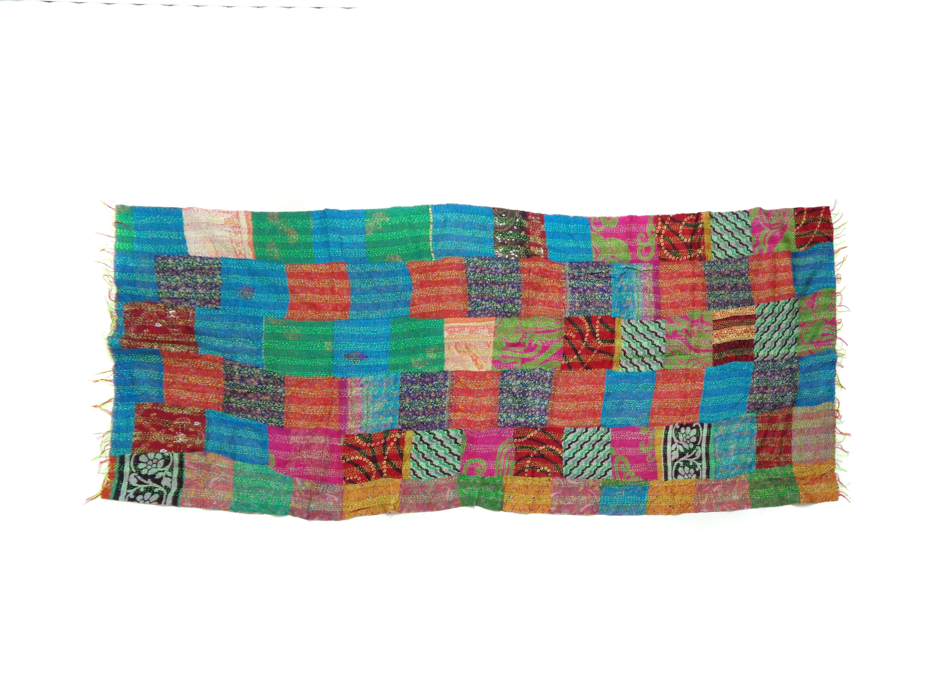 Handmade patchwork long Silk Scarf Neck Wrap Stole Dupatta Embroidered Scarf Women Fashion Scarves KU30