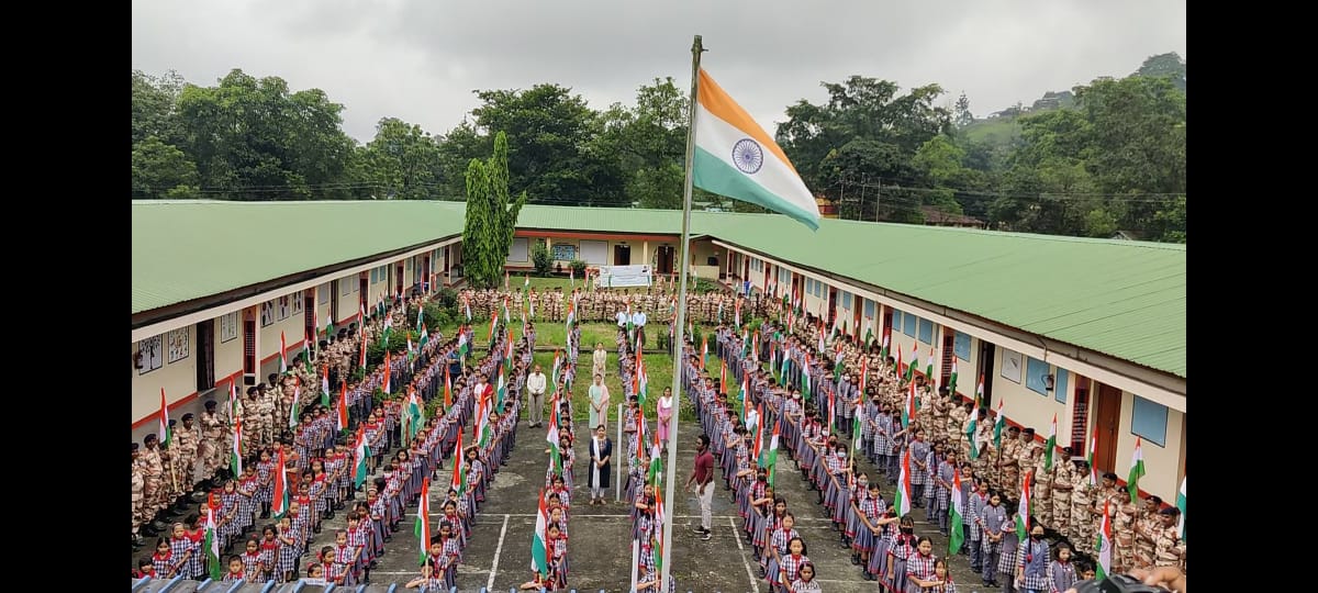 Flag hoisting, display programme of National Flag and #HarGharTiranga awareness rallies were organized by RTC Kimin, Arunachal Pradesh with the teachers and students of Kendriya Vidyalaya. 
#AzadiKaAmritMahotsav