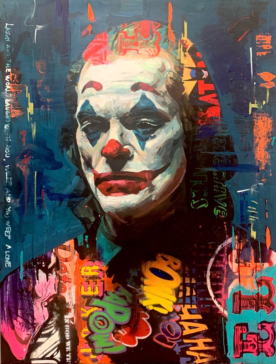 Laugh and the World Laughs With You, acrylic on canvas 80c68cm

Available to buy soon from @wwgalleries . Message me for details 

#thejoker #batman @dccomics#joaquinphoenix #portraitpainting #popart #urbanart #streetart #acrylicpainting  #urbanart