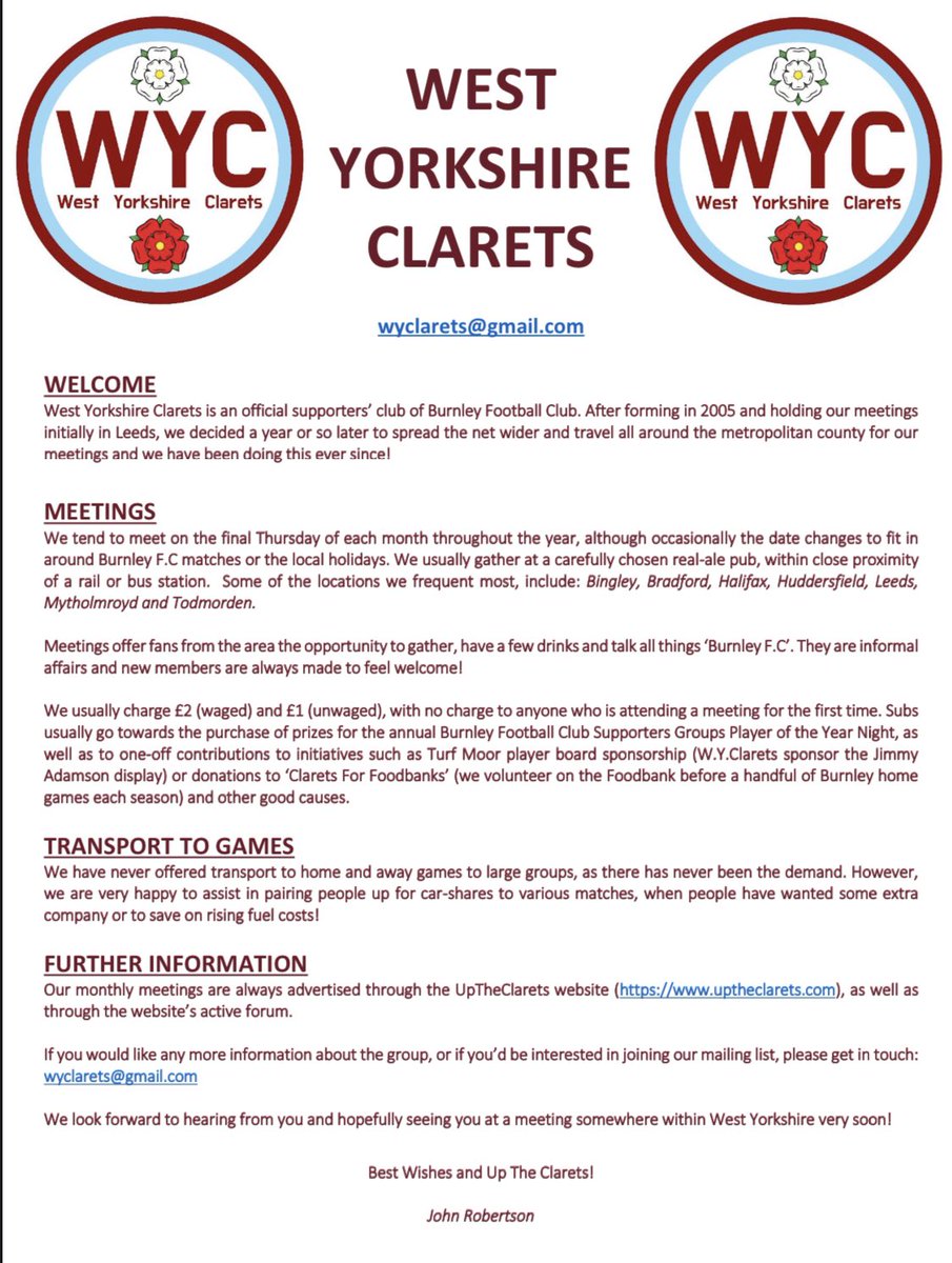 West Yorkshire Clarets tweet media