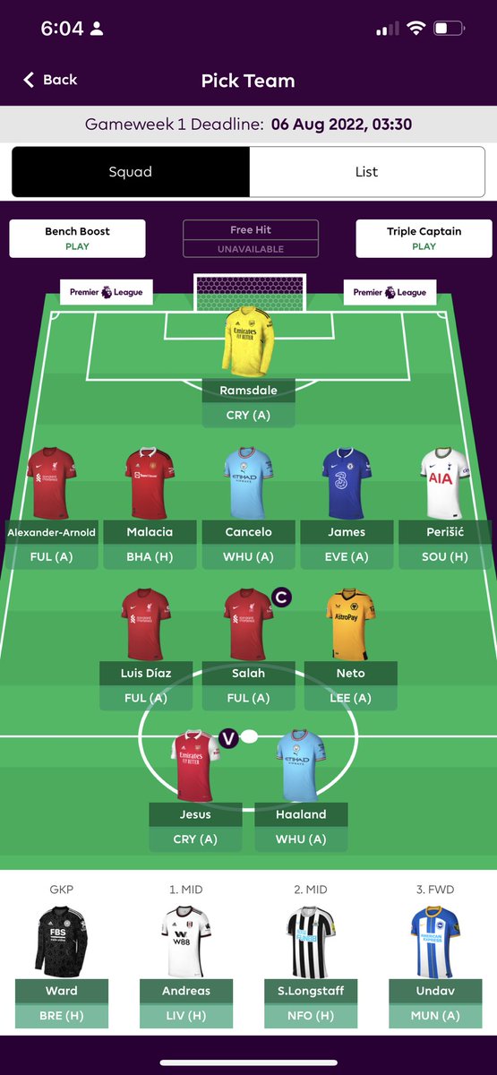 AfrodoAli's tweet photo. @BigManBakar What do you think of this GW1 draft? https://t.co/0ycnNhY1vP