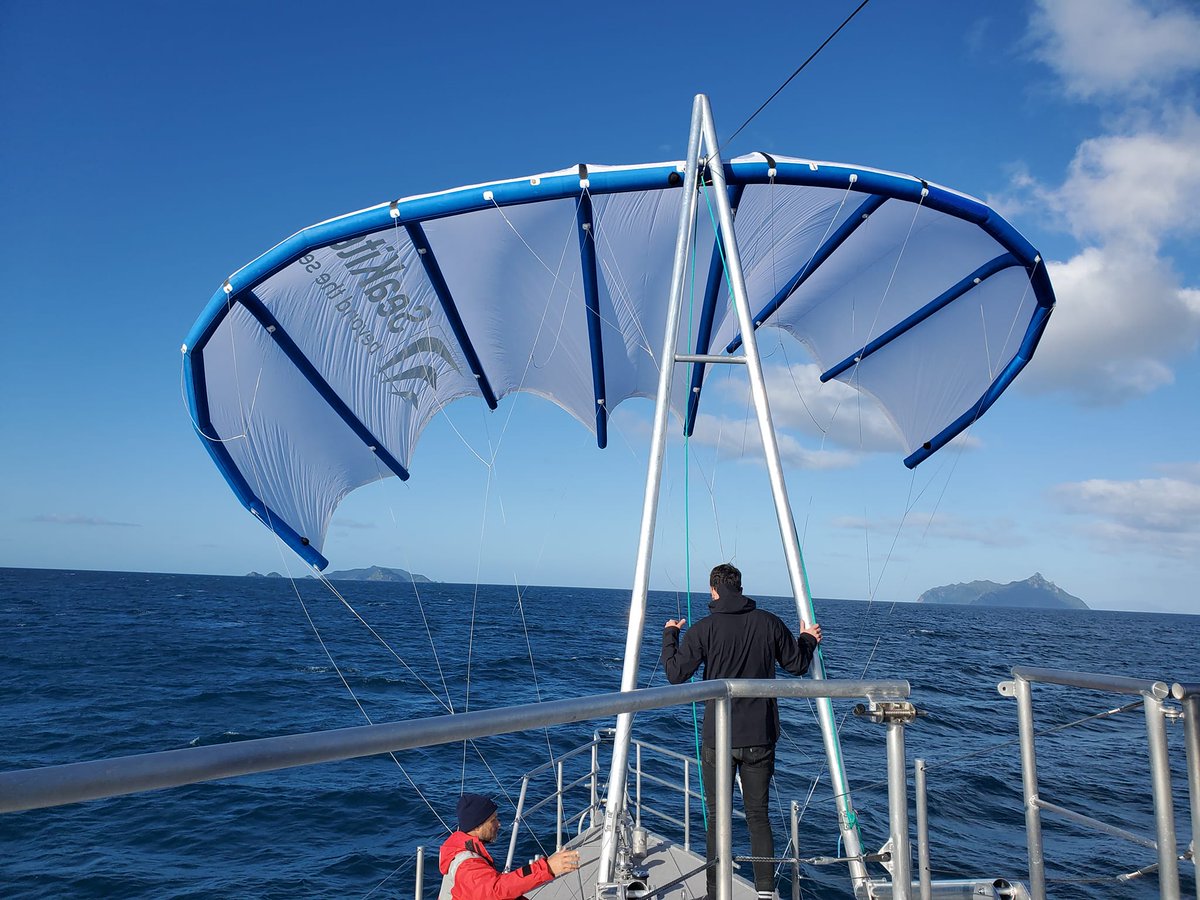 BeyondTheSea_YP's tweet image. ❗️Notre système de traction des navires par kite 
#SeaKite installé à bord du yacht de 24 mètres Deo Juvante en Nouvelle-Zélande ! 👍
#Maritime #Transport #Energie #vent