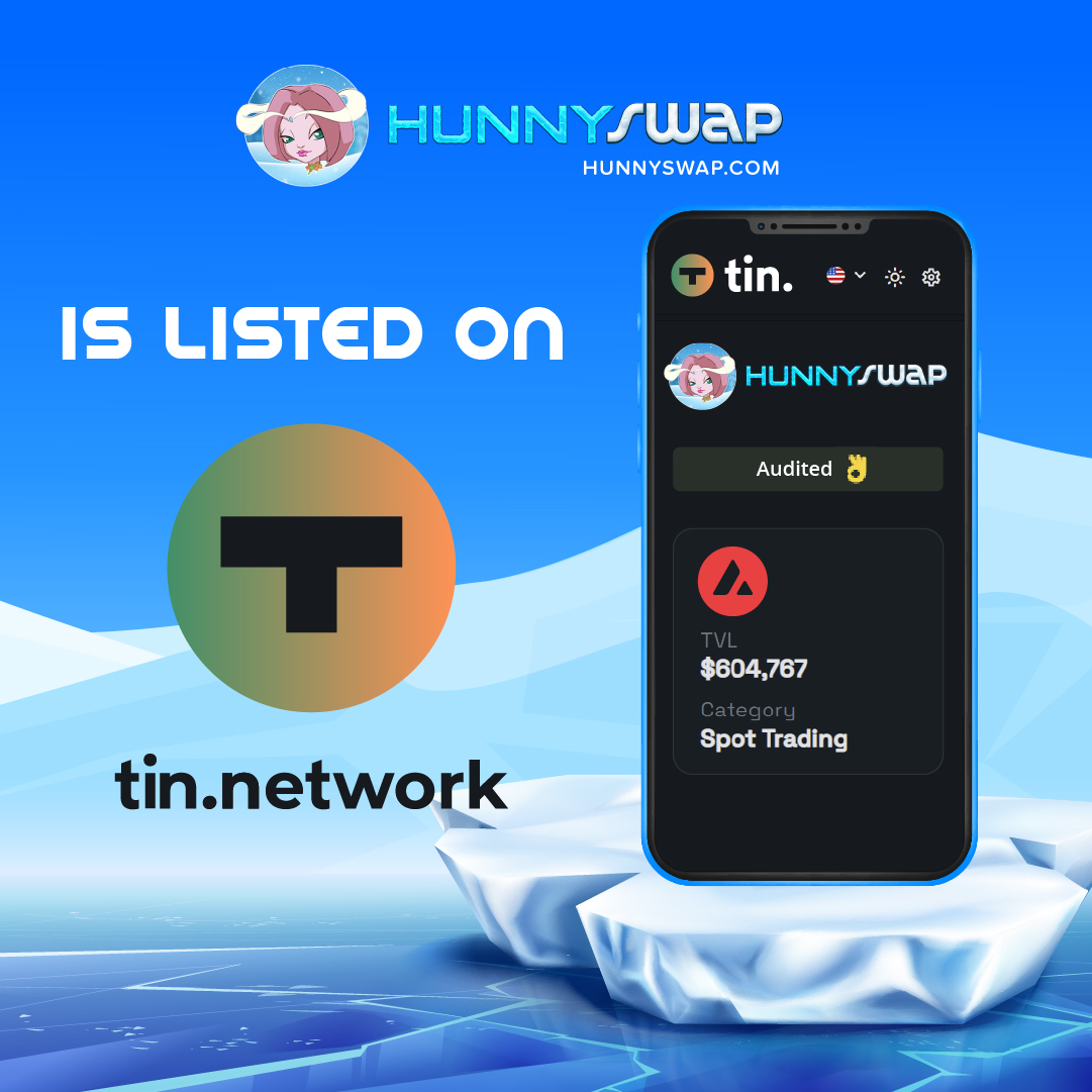 🎉 HunnySwap is listed on <a href="/tinnetwork_defi/">tin.network</a>!  
Stake to earn with the most holistic #AMM #DEX on #Avalanche 💰 hunnyswap.com

#avax #xoxo $avax $XOXO