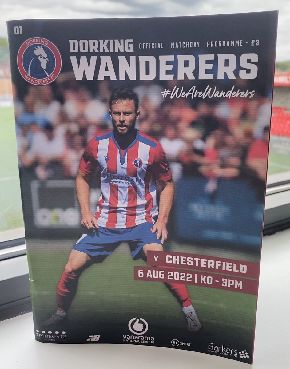 ON SALE TOMORROW 📖 

The first match programme of the 22/23 season. Features include:

✅ Manager’s Notes 
✅ The Spireites 
✅ Interview with Josh Taylor 

On sale at the ground from 1pm 🕐

Not got a HOME TICKET yet for tomorrow’s game? Visit ⬇️

dorkingwanderersfc.ktckts.com/event/dor2223h…