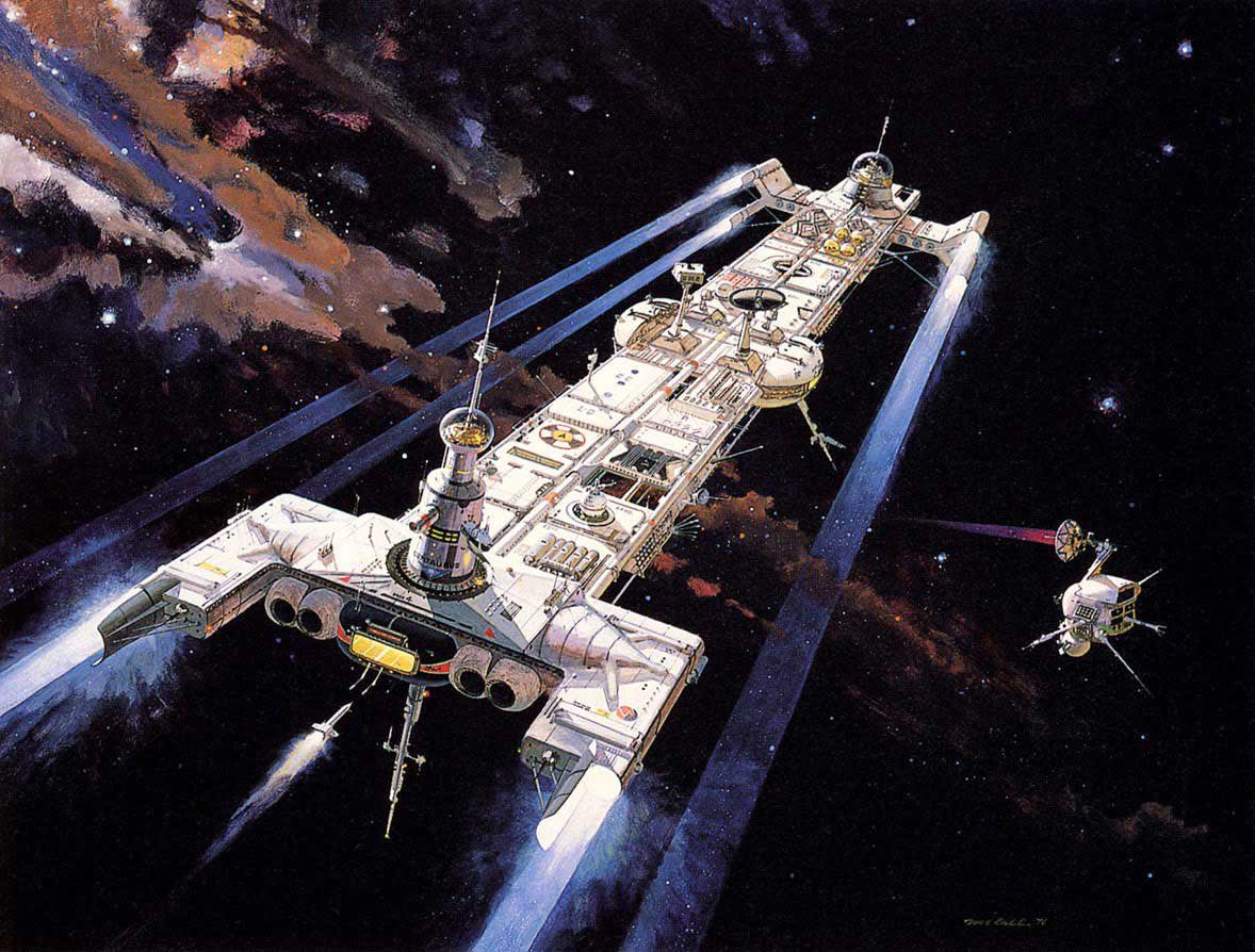 retroscifiart's tweet photo. Concept art by Robert McCall for The Black Hole (1979) https://t.co/734HI7v6I0