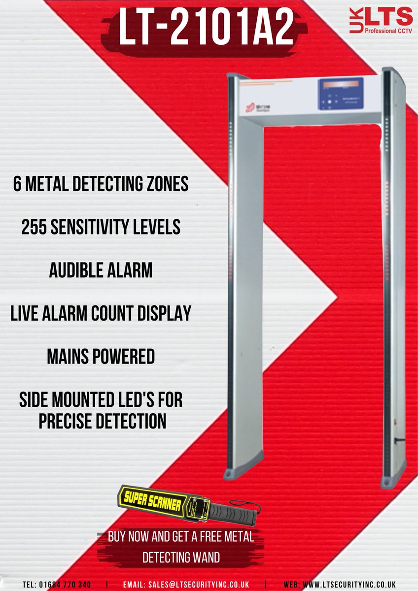 STLUK_CCTV's tweet photo. The LT-2101A2. A fixed addition to your security team

More info: https://t.co/tskYokhiWG

#SecureYourSite #KnifeCrime #StopKnifeCrime #Knife #Security #Site #KnifeArch #MetalDetecting #MetalDetection #Airport #School #Nighclub #Pub https://t.co/K0QZ4PLmi3