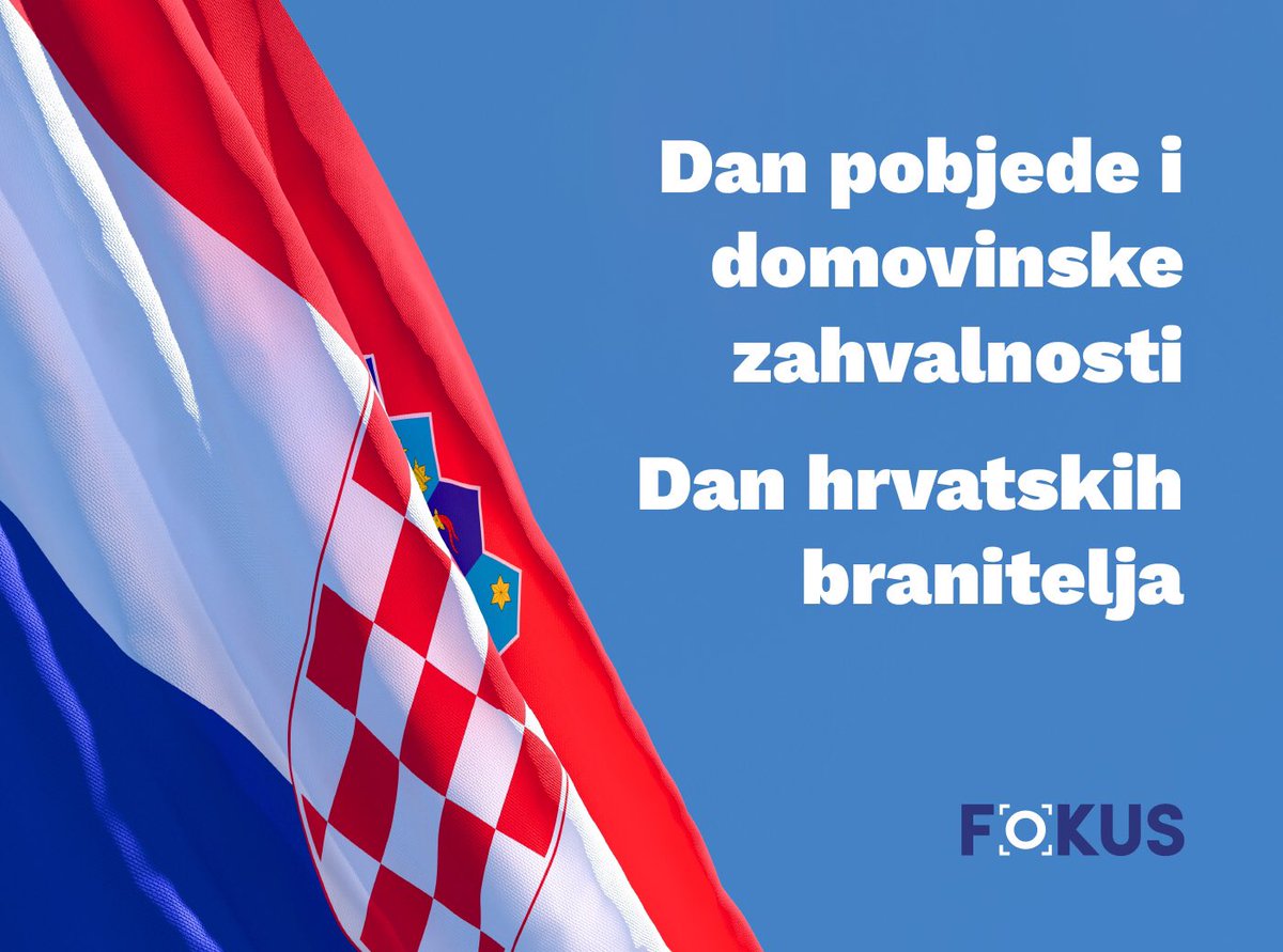 FokusNaBitno's tweet photo. Svim sugrađanima, a posebno hrvatskim braniteljima, čestitamo Dan pobjede i domovinske zahvalnosti te Dan hrvatskih branitelja! 🇭🇷 https://t.co/SkUr8kpuqu