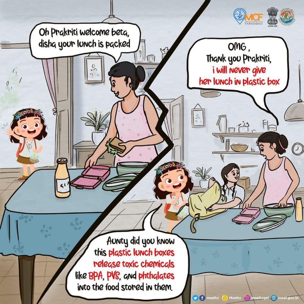 MCF_Faridabad's tweet photo. #Plastic not just damaging to the #environment but also it is harmful to health. Switch on to copper, steel or glass lunch boxes.
#QuitPlastic #NoPlastic
#SaveEnvironment #McFaridabad @yashpalmurar @kamalguptabjp https://t.co/ZCxwSCduIe
