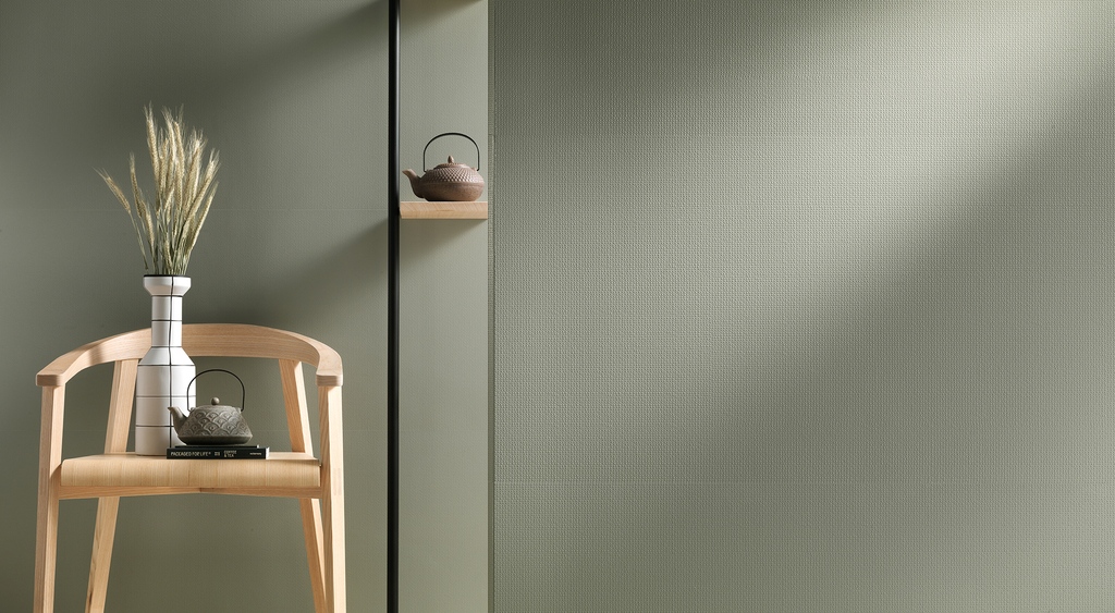Embrace the soft shades of sage green with Aplomb ceramic in Lichen. This trending shade works perfectly as a neutral, complementing both cool and warm decors of all design styles. 

#akdotile #interiordesign #sagegreen