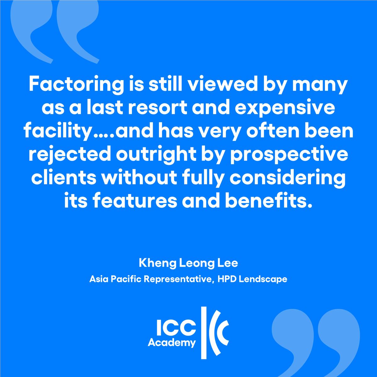 There are some common misconceptions about factoring, including that it is an expensive, last-resort facility. Kheng Leong Lee's guest post helps to demystify this trillion-dollar industry to give you a clearer understanding of this trade finance facility. icc.academy/factoring-misc…