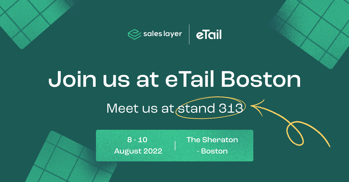 👉 3 days to go until #eTail Boston 2022! Did you know this is the 11th #tradeshow we've sponsored so far this year?
🗓 8-10 August
📍Stand 313 - Sheraton Boston Hotel
We look forward to seeing you there to transform the #retail industry together!
#SalesLayer #PIM #etailboston