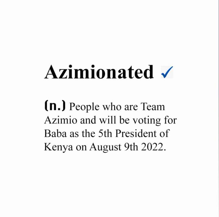 I am one of them. AZIMIONATED.
#BabaNaMartha 
#VoteAzimio