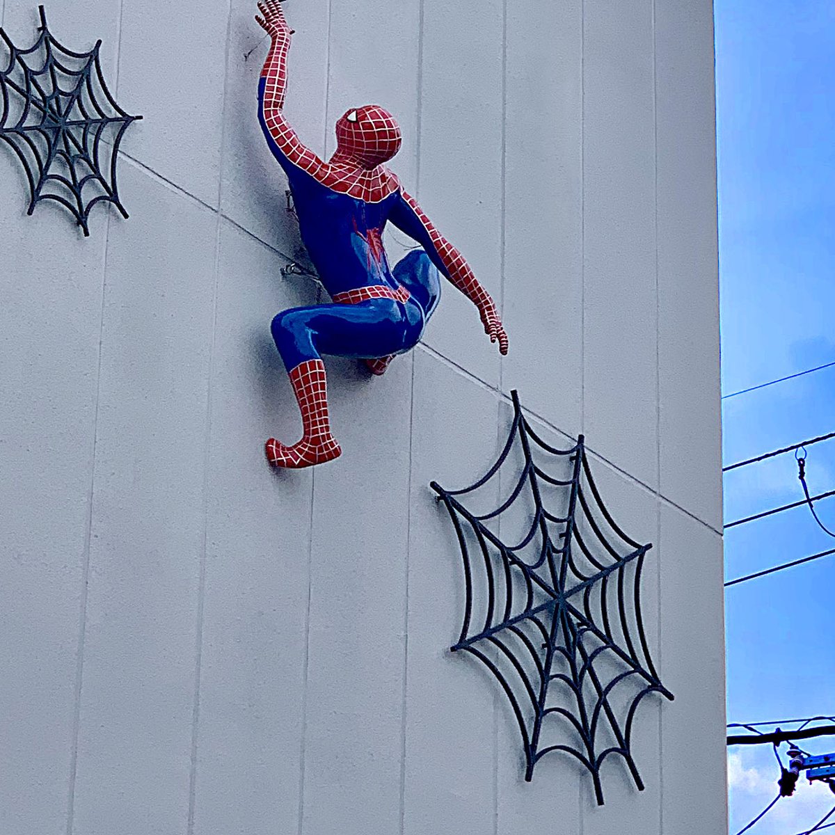 Poolie82's tweet photo. USJ到着…ってゆーたら信じてもらえそうな景色。犬散歩中。

#スパイダーマン #spiderman #spidermanfigure https://t.co/oVV1Khedam