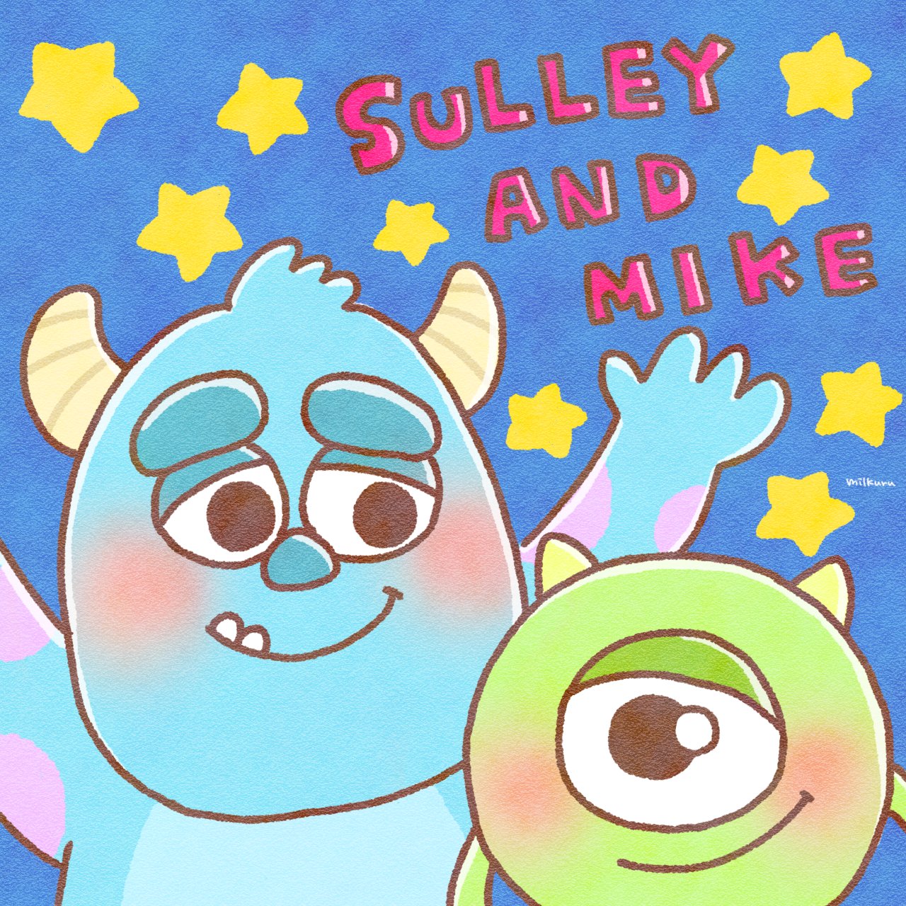 Milkuru サリーとマイク イラスト 1日1絵 ゆるいイラスト Milkuru 金曜ロードショー T Co Mhkfqy9i1i Twitter