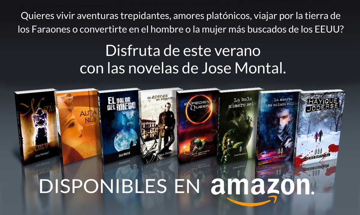 Disfruten a tope el verano descubriendo nuevos autores! Recuerden que, para viajar no hay mejor nave que un libro. #JoseMontal #TrilogiaDeTedHartley #LaBalaNumeroSeis #LaMuerteMeSaludaCalida #HayQueJoderse #EnApenasUnSegundo #ElValorDelMiedo #AlmaDelNilo #MaríaDeAmor 🙏😉😘💙👽