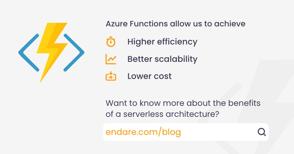 What is a serverless architecture?

Jordy takes a closer look at this in our blog and explains why this could be a solution for your software.

Discover the advantages of a serverless solution on our website:
👉 enda.re/s1

#serverlessarchitecture #AzureFunctions