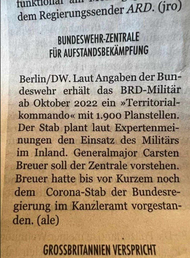 G10Sven's tweet photo. Voelen we welke kant het opgaat vanaf 1 oktober? En niet alleen in Duitsland! #BePrepared:

"The German military will be patrolling the streets from oktober 2022 onwards to suppress any resistance..."
              👇                     👇 https://t.co/p7qPSb0yuF