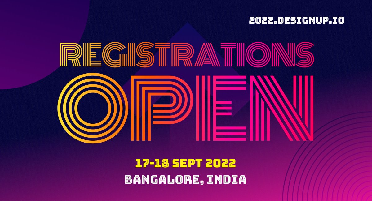📢Registrations for DesignUp'22 are now OPEN!

Grab your Super Early Bird passes before they sell out!
👉 2022.designup.io 

🎒Students - Use your .ac email ID while registering
🎓DesignUp School Alumni - Use the code sent to your registered email at checkout