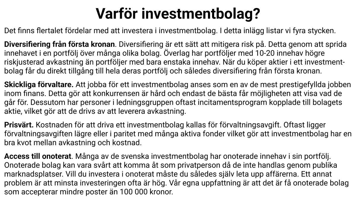 edgerfinance's tweet photo. Investmentbolag - Vad är det? Varför ska man överväga att ha sådana bolag i sin portfölj? Mer om detta i dagens inlägg! 
#privatekonomi #finans #aktier #fonder #börsen #investera #sparande #crypto #finanstwitter #aktieraket #finansiering #aktieanalys https://t.co/CMGsortWC2