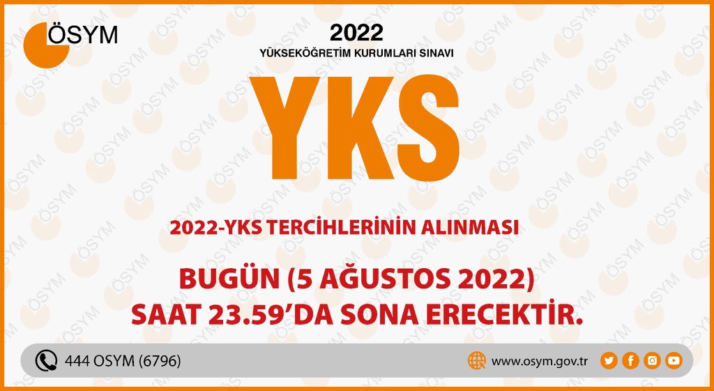 2022-YKS Adaylarımızın Dikkatine!