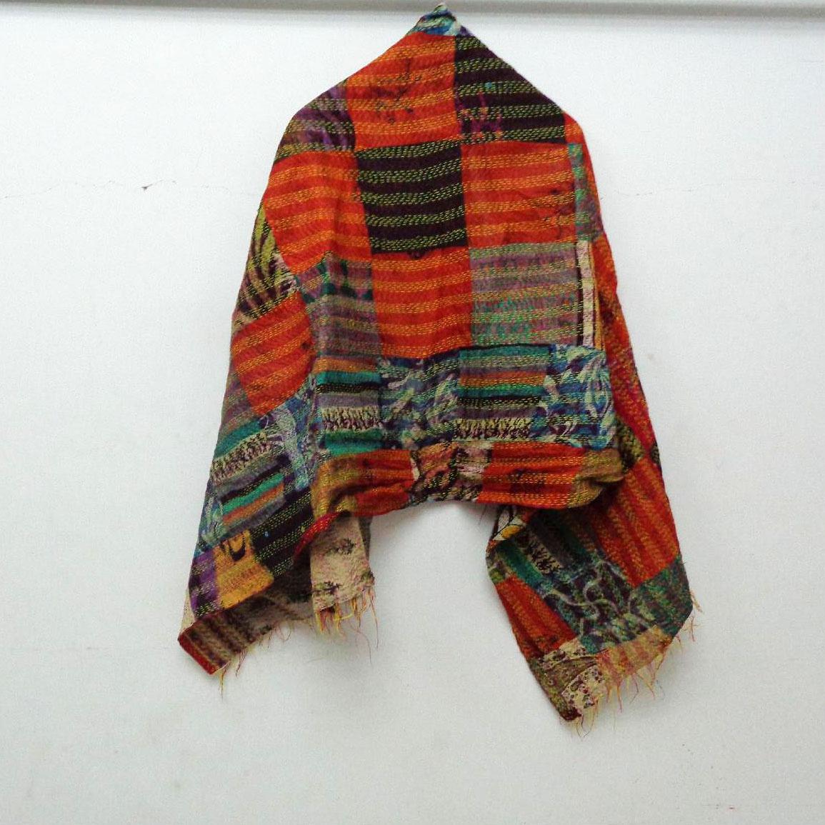 Silk Kantha Scarf Head Wrap Stole Dupatta Collar Neckerchief Scarves KU10