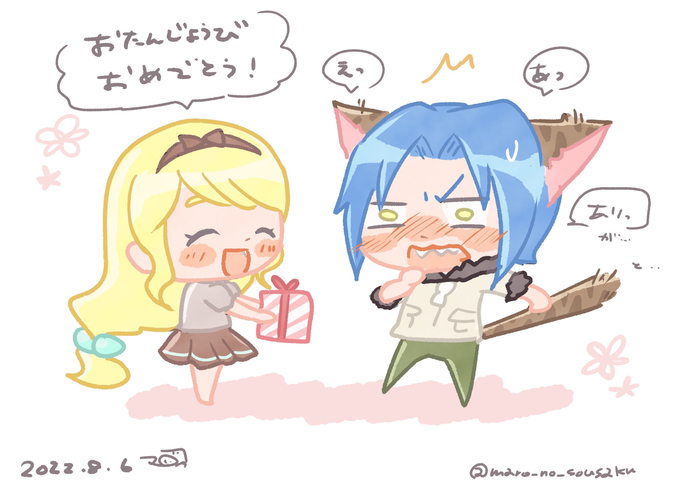マロ 創作アカウント デビノォラお誕生日おめでとう いつも散々な目にあわせてごめんね 愛故 そしてちゃんとした生誕 イラストはまだ描き途中だからとりあえずラクガキで照れてて イラスト Illustration 創作 オリジナル オリキャラ