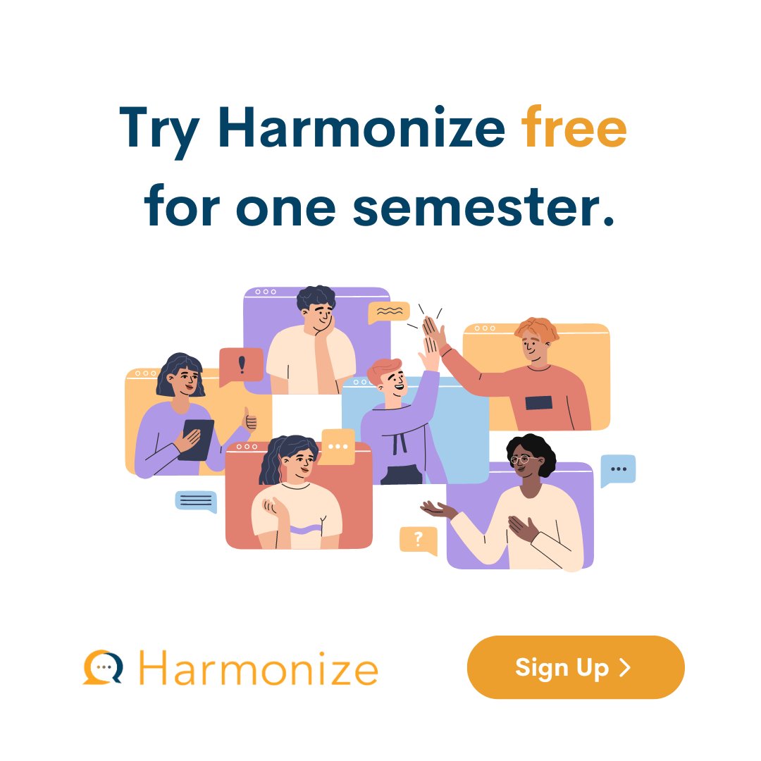 Your students &amp; instructors are ready to do *amazing* things with Harmonize. 🤩 Supercharge you online discussions free for one semester. ➡️ hubs.la/Q01j2L2Z0