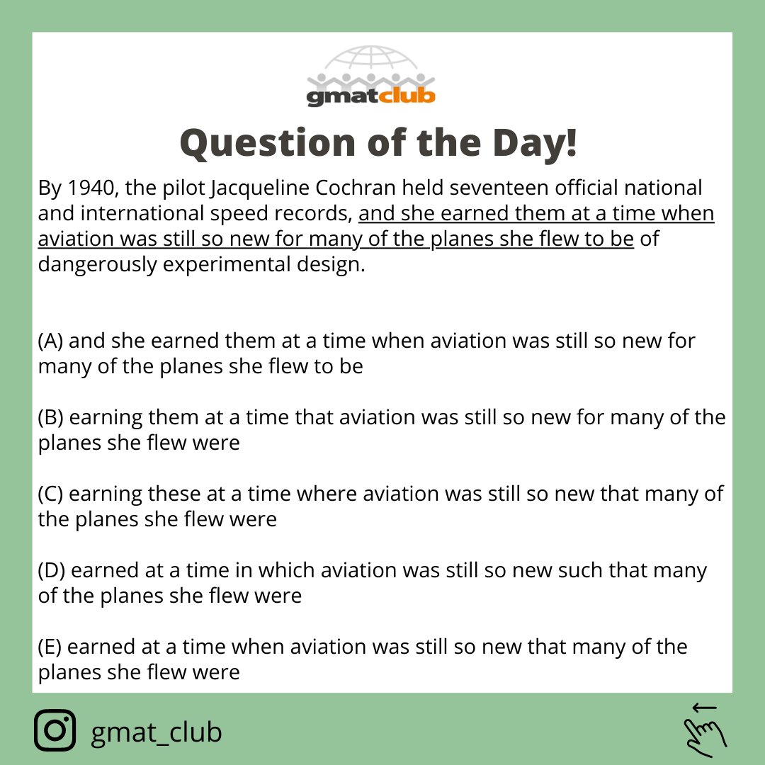 GMAT Club Community on Twitter: "Question of the Day for 5th August! 😜  Explanation link: https://t.co/dlF5v23cGI #gmat #gmatverbal #gmatclub  #verbal #sentencecorrection #gmatprep #criticalreasoning #questionoftheday  #gmatclubqotd #500level ...