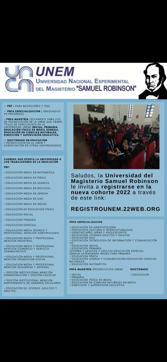 Para más información puedes escribir al privado. <a href="/ULGU_Hatillo/">@ULGUHatillo</a> <a href="/UtguUnem/">Coordinación Nacional UTGU-UNEM</a> <a href="/unembaruta/">UTGU MIRANDA COMUNALIZACION</a> <a href="/UnemsrUnemsr1/">UTGU MIRANDA COMUNALIZACION</a> <a href="/SomosUnem/">SOMOS UNEM</a>