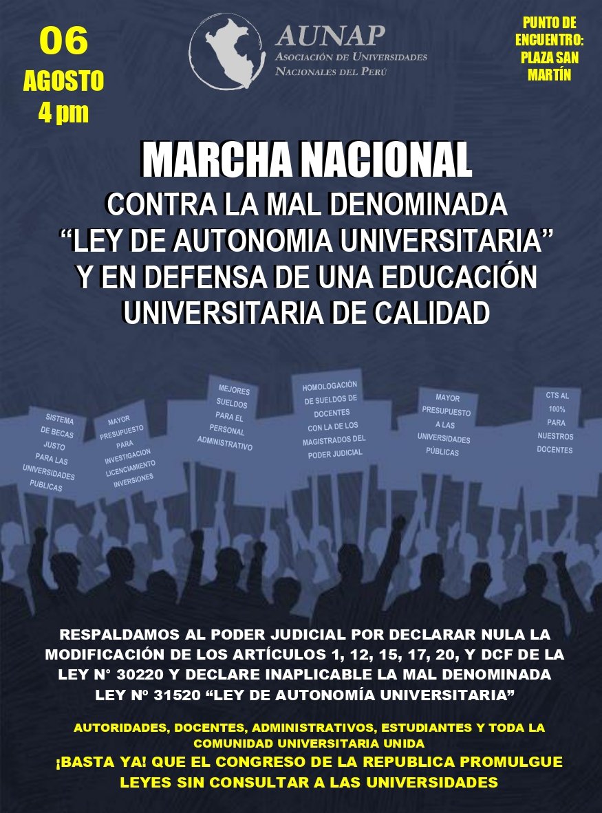 Asociación de Universidades Nacionales del Perú on Twitter "📢 Este 6