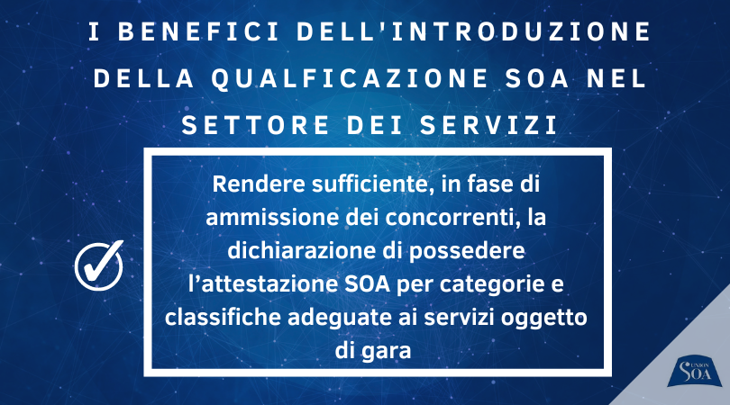 Estendere la qualificazione #SOA al settore dei servizi comporterebbe diversi benefici per le amministrazioni, al fine di efficientare al meglio attraverso la #semplificazione e la #digitalizzazione il processo di realizzazione di un appalto pubblico.