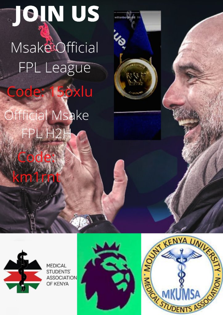 You are not even thaat late to the party. Join the Official Msake FPL league 
<a href="/EUMEDSA/">EUMEDSA</a>  @mkumsa2014 <a href="/MSAUU1/">MSAUU</a> <a href="/MSAMMUST/">Medical Students Association-MMUST</a> 
<a href="/MSAKE_Kenya/">MSAKE</a>