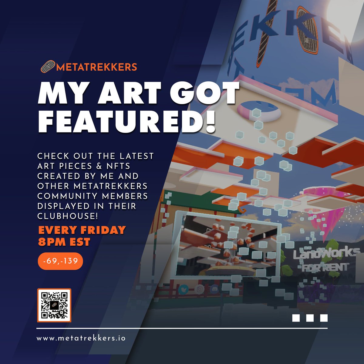 Today my art on  <a href="/MetaTrekkers/">MetaTrekkers.eth</a> event .<a href="/decentraland/">Decentraland</a>  <a href="/molincorvo/">LadyMolinCorvo</a>
we are waiting for you!  opensea.io/assets/ethereu… 

#Decentraland #NFTcollectibles #NFTs #nftcollector #italianart #metatrekkers #ElonMusk #museumofmodernart #Metaverse pic.x.com/vGTVJNhJx4