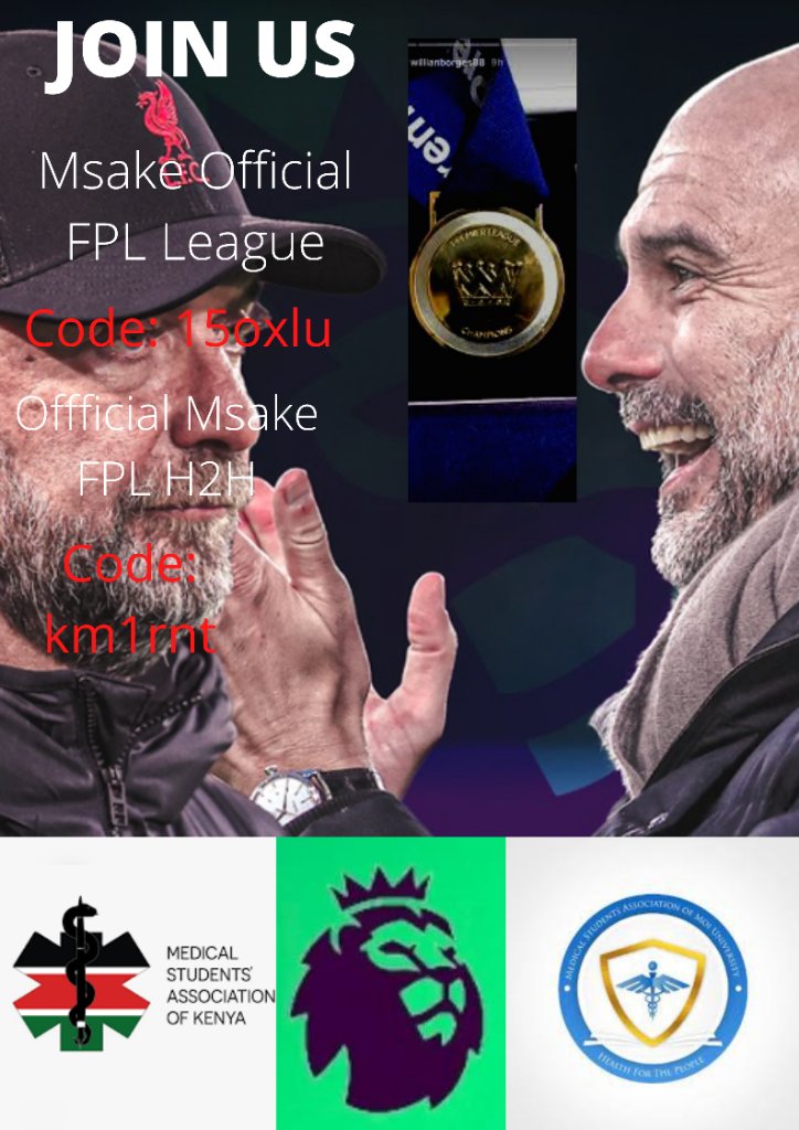 fpl_msake's tweet photo. Some hours before the deadline for#GW1 don't be left out!
@jkuatmed  @msaku2019 @MSAMU_Moi  @medsam_msu 
@MSAKE_Kenya https://t.co/3lzYbXSTvR