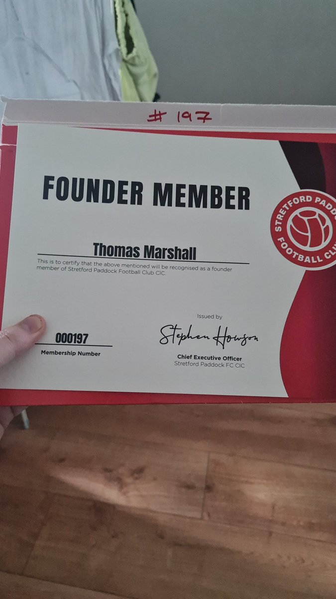 It arrived <a href="/StretfordPaddck/">Stretford Paddock</a> <a href="/MrStephenHowson/">Ste Howson</a> ladies and gentleman I part own a football club
