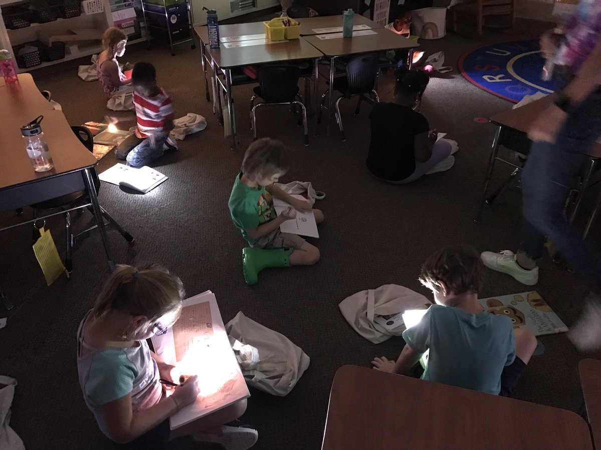 Flashlight Friday in Miss Boyers’s 1st grade class. “This is sooo fun!” <a href="/CESCHOOLMASTER/">Kevin Gray</a> <a href="/OrioleTweets/">Avon Community School Corporation</a>