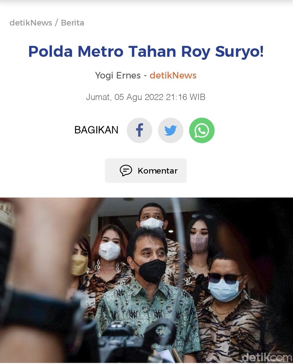 Gara-gara cengengesan di Klub Mercy polisi jadi tau kalau Roy Suryo sehat dan akhirnya ditahan selama 20 hari ke depan.