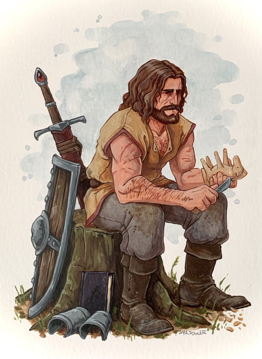 A moment of rest 🗡 
.
#illustration #fantasyillustration #dungeonsanddragons