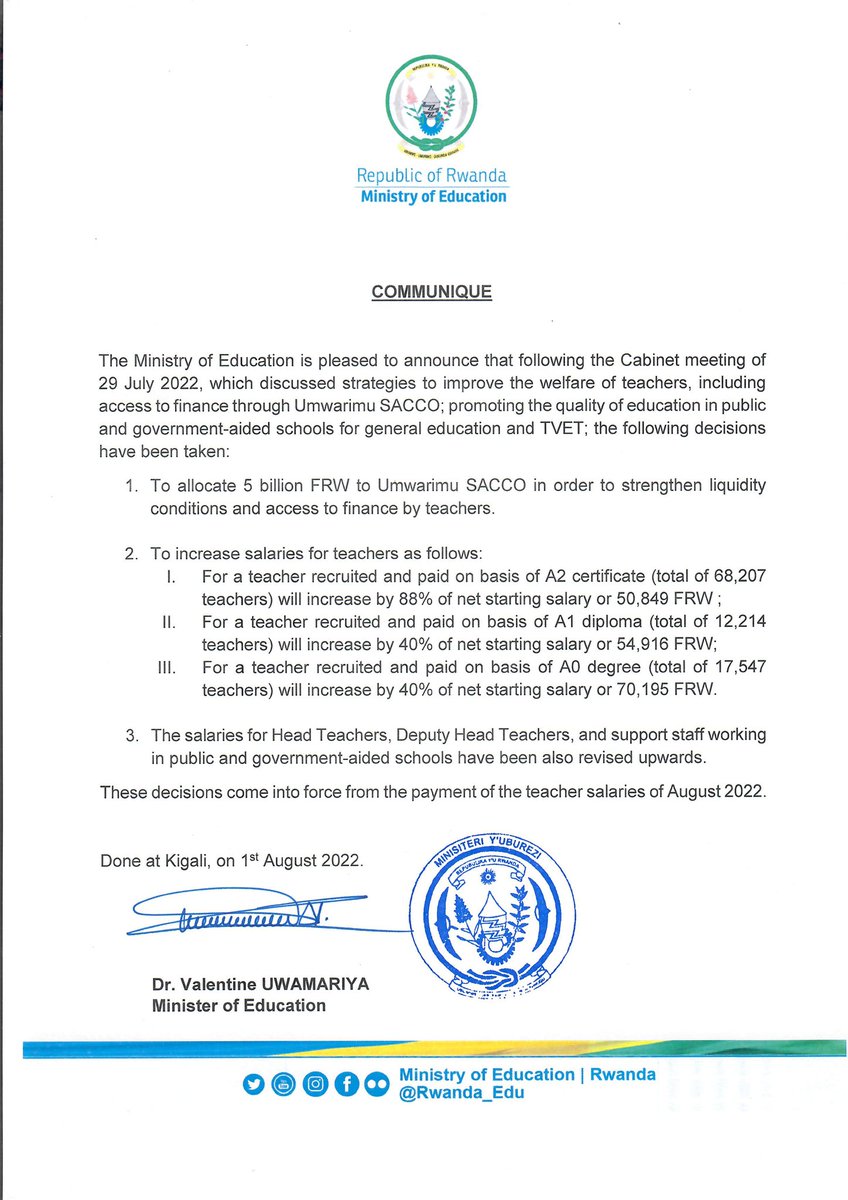 v_ethiopian's tweet photo. Announcement on teachers' salary increment in primary and secondary schools https://t.co/PKhlRACslb https://t.co/CtfM4KNB2r