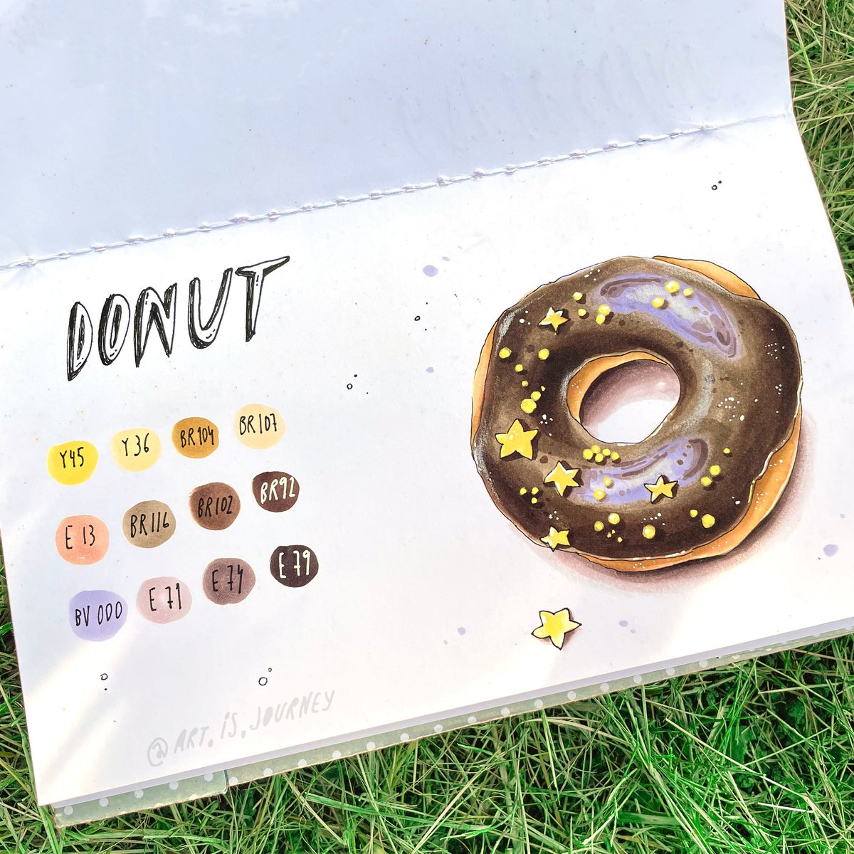 art_is_journey's tweet image. Hope you are all having a great Friday 🍩😍🍹 #markertutorial #copic #artjournal