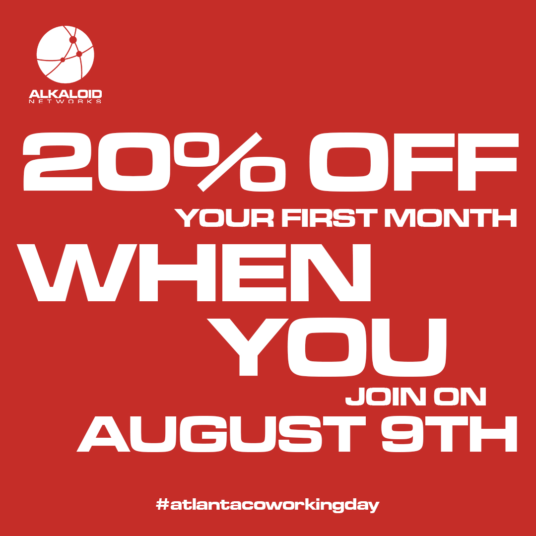 Don't miss our 🆓  #coworking today on #atlantacoworkingday!
Become a member of our #community on August 9th and get 20% off your 1st month!
#internationalcoworkingday
#coworkingday

#coworkingonthebeltline 🚶🏽 🚴
#coworkinglife on the @atlantabeltline
#atlanta
#atlantacoworking