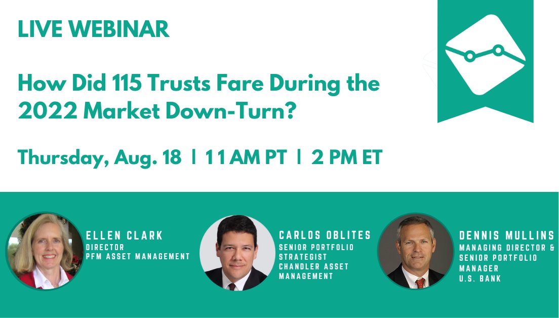 GovInvestInc's tweet photo. ❗Live Webinar❗
Join us Thursday, August 18 for a webinar with panelists Ellen Clark, Carlos Oblites, and Dennis Mullins.
They will be discussing the performance of 115 trusts over the past year and what to expect moving forward.

👇Register Below👇
https://t.co/2e1kpFpZRn https://t.co/LDzRu2zebG