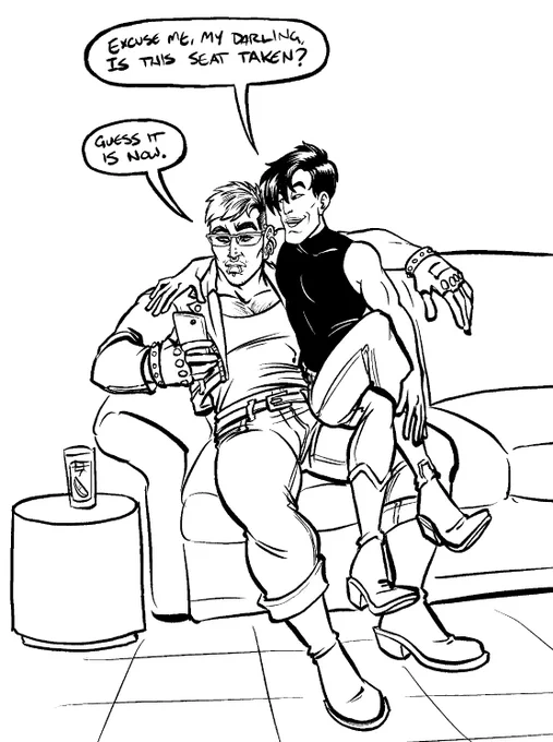Jax trying to introduce himself to Gray while he's playing Word Stacks or something 